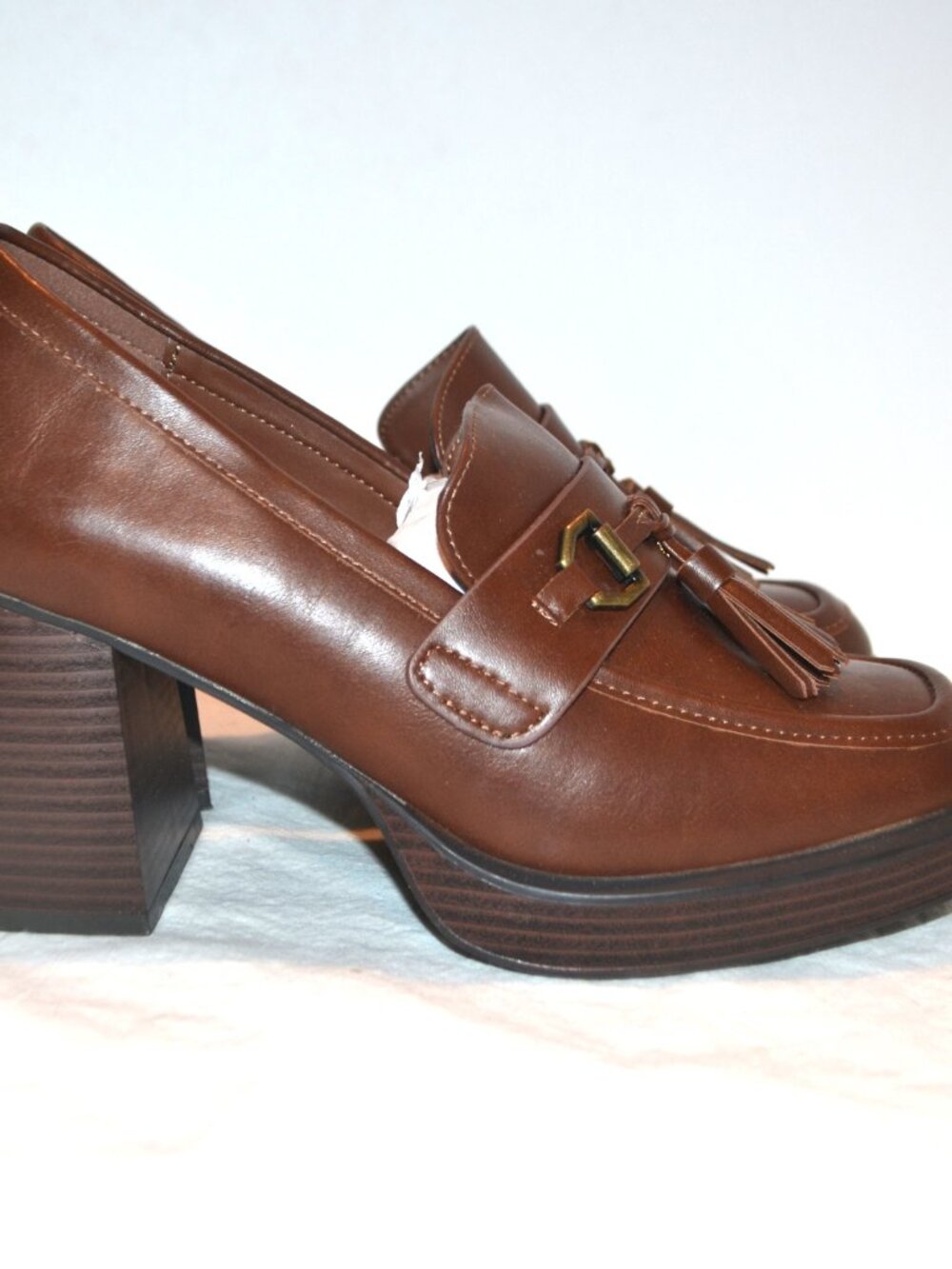 Ladies Loafers Hazen Brown Size 9 NWOT Chunky Platform - Picture 2 of 7